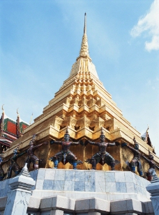 泰国金顶建筑特写图片