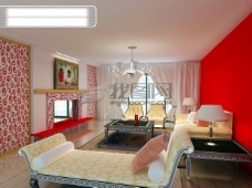 红白欧式风格客厅