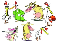 卡通 动画 牛 鸡 Cow Chicken图片