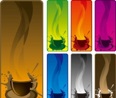 咖啡杯咖啡主题条幅矢量图片