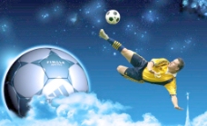 国足踢足球广告创意设计图片