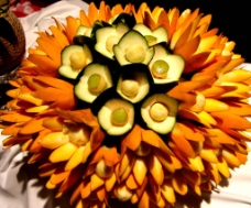 传统工艺水果蔬果雕塑花传统黄手工艺成果作品图片