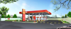 3D加油站中国石油效果图加油站图片
