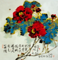 国画牡丹牡丹姜光明中国卧龙书画院院长图片