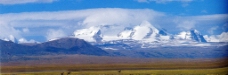 大地白云珠峰珠穆朗玛峰西藏珠峰西藏风景大草地大草园草蓝天白云高原雪山高原图片