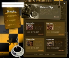 美食 餐厅 棕色 网页模版 咖啡 高雅 暗色调图片