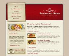 美食 餐厅 网页模版 psd分层素材 红色图片